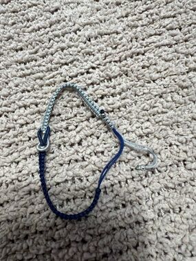 Braided Rope Anklet - Navy and Silver